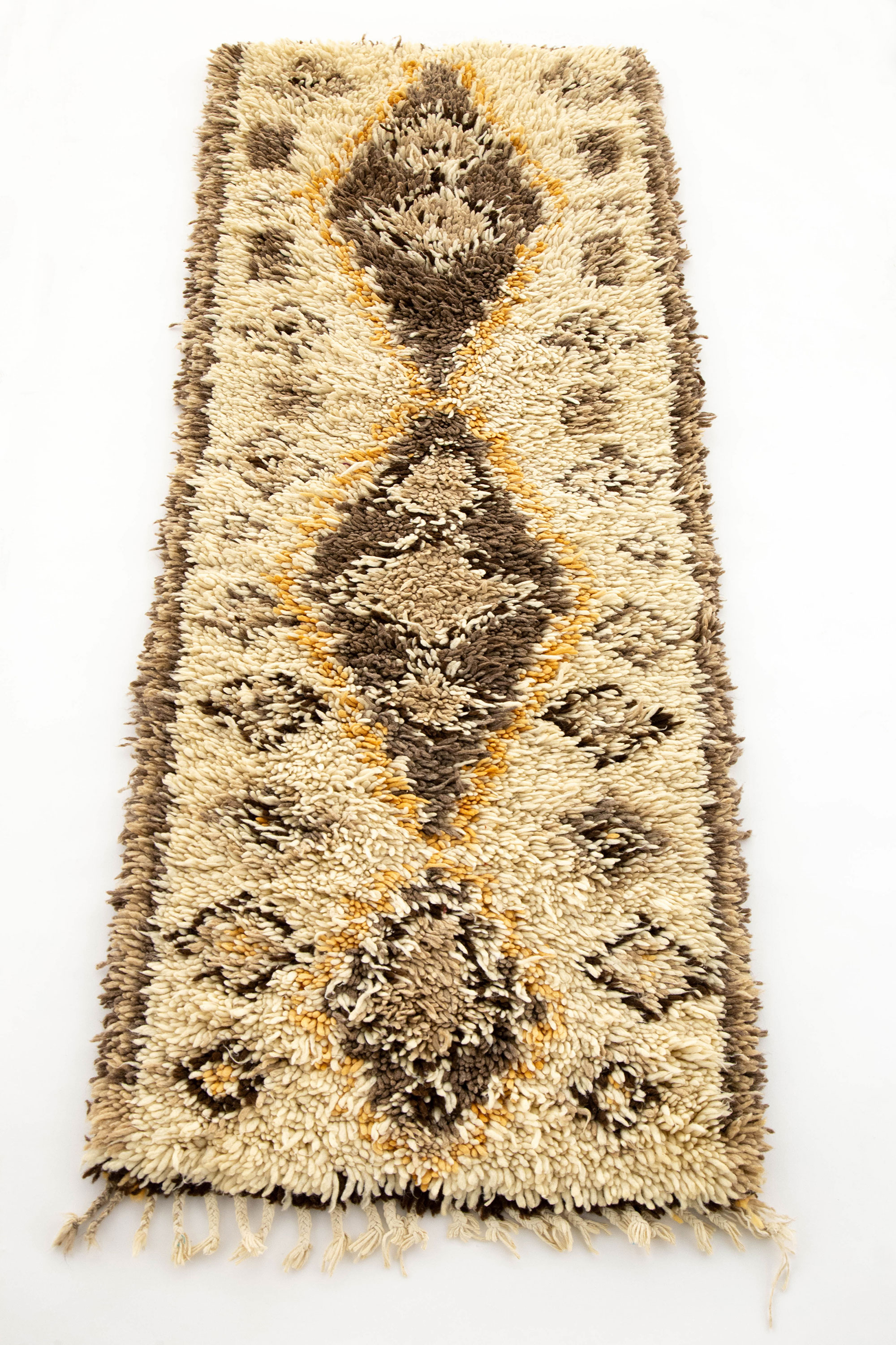 Wool 3x6 feet Morrocan Tribal Azilal Berber Vintage Rug.